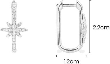 Boucles d'oreilles hoop rectangulaires APM Monaco Météorites — vue 4