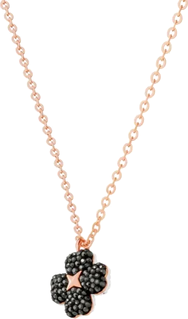 Collier Latisha Flower Swarovski - Pendentif Réversible Plaqué Or Rose — vue 2