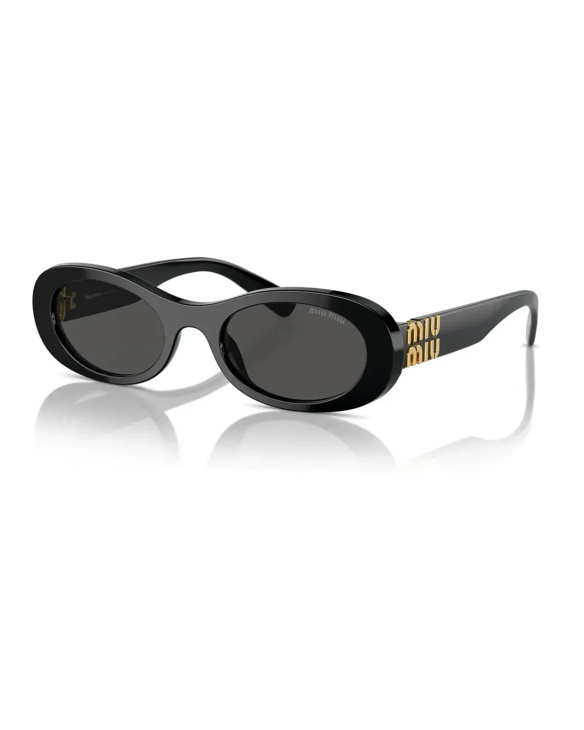 Lunettes de soleil Miu Miu MU 06ZS ovale acétate noir