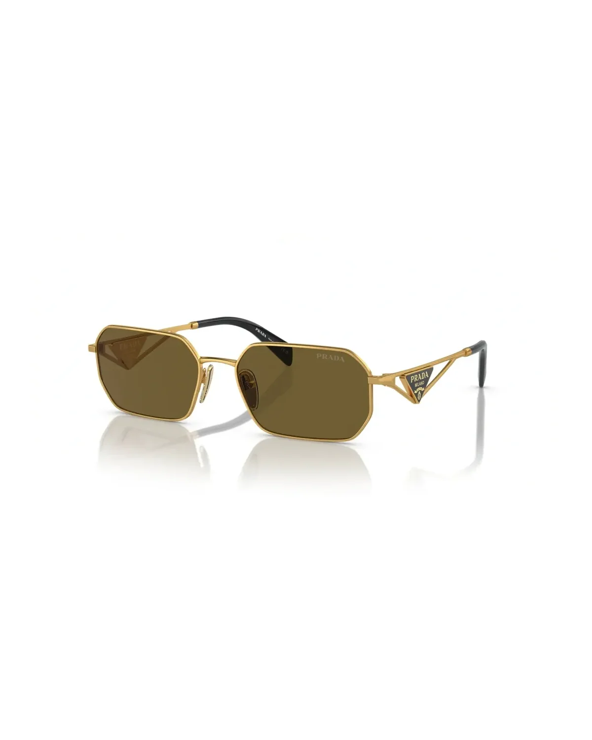 Lunettes de soleil Prada PRA51S monture métal doré forme irrégulière