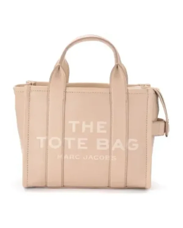 Sac à main Marc Jacobs The Mini Tote cuir grainé beige