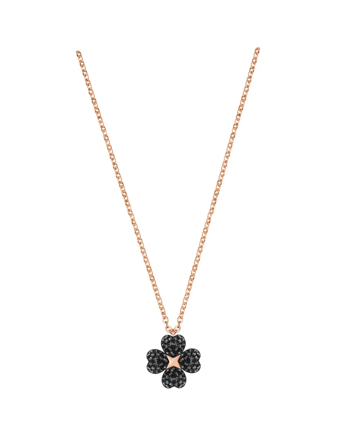 Collier Swarovski Latisha Flower plaqué or rose pendentif réversible cristaux