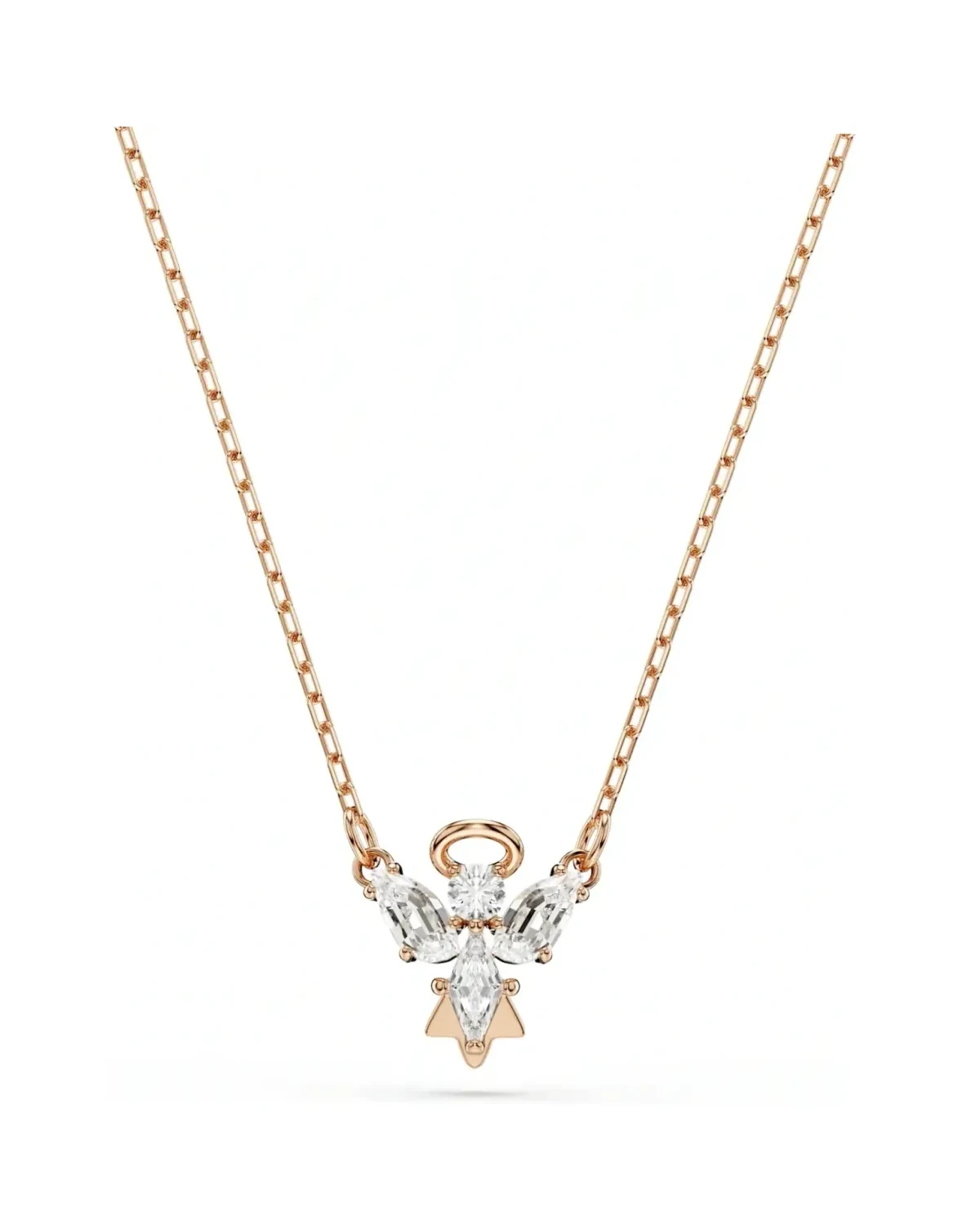 Collier Swarovski Magic Angel plaqué or rose cristaux blancs femme