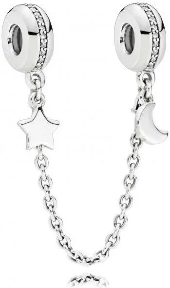 Charm Pandora Chaîne de Confort Demi-Lune et Étoile Argent 925 Femme