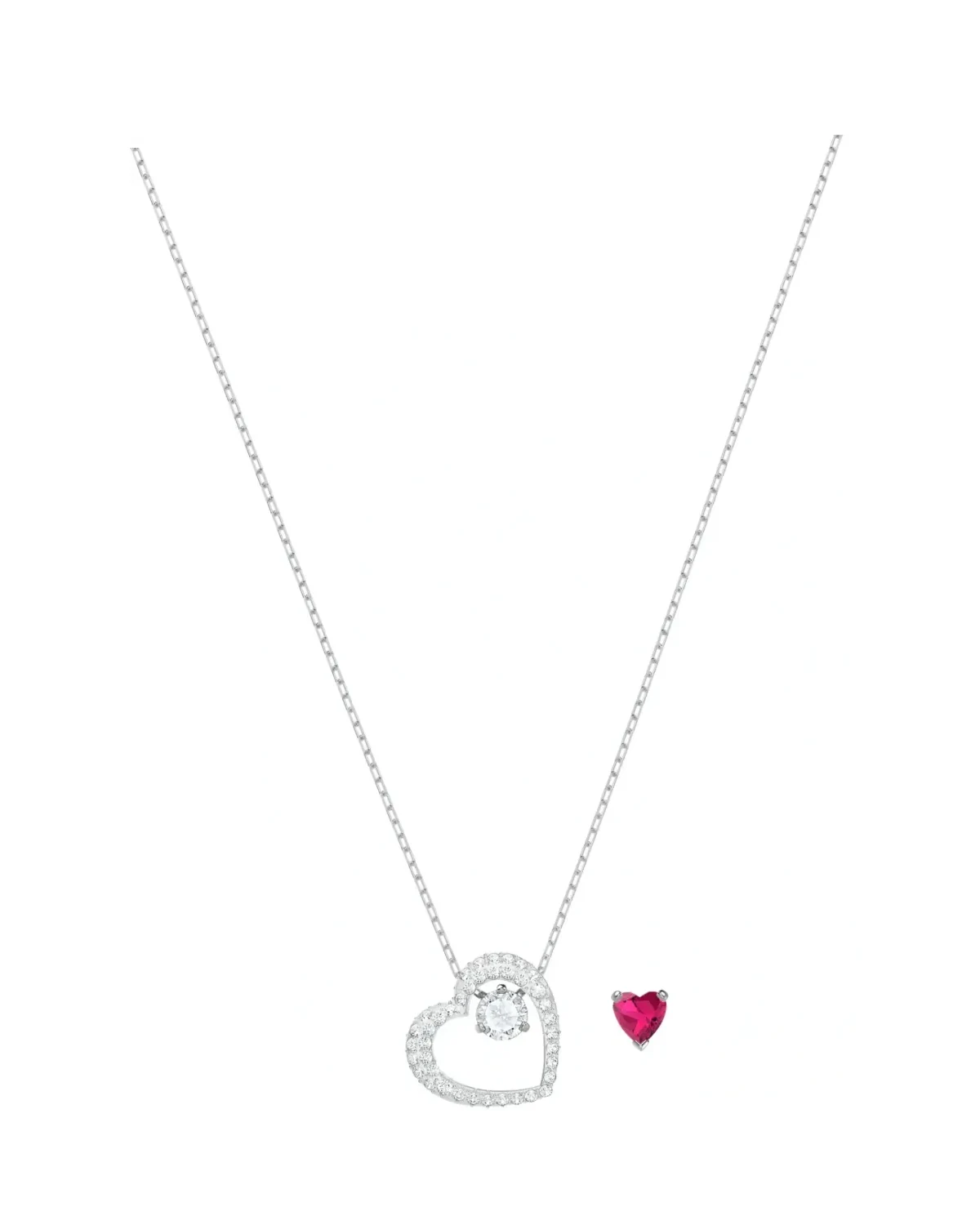 Collier Swarovski Love Heart plaqué rhodium cristaux femme