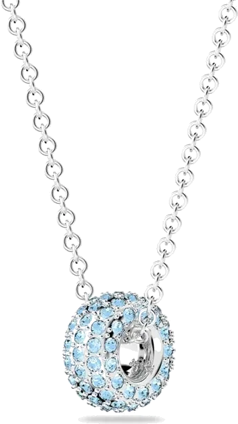 Collier Stone Round Swarovski - Cristaux Bleus Rhodié — vue 4