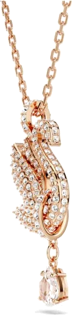 Collier Swarovski Swan Plaqué Or Rose — vue 4