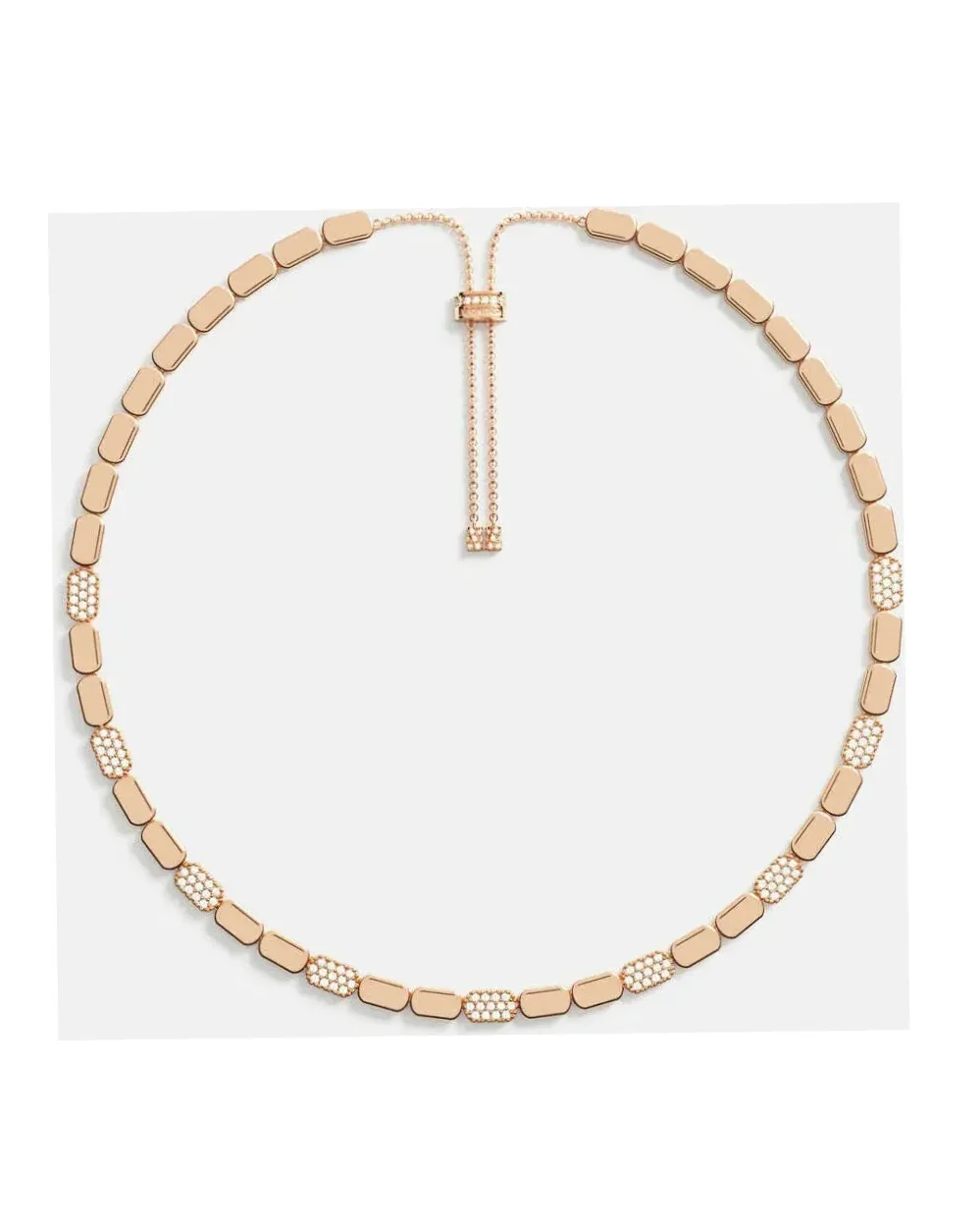 Collier APM Monaco PC7638OX argent plaqué or rose pavé zircons