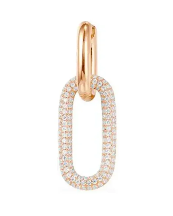 Boucle d'oreille individuelle APM Monaco plaqué or rose zirconium