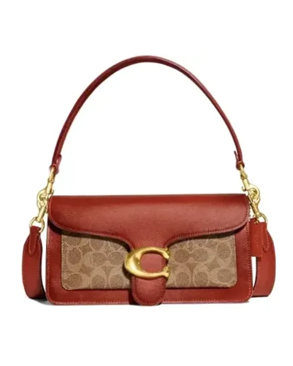 Sac besace Coach Tabby 26 cuir toile bordeaux femme