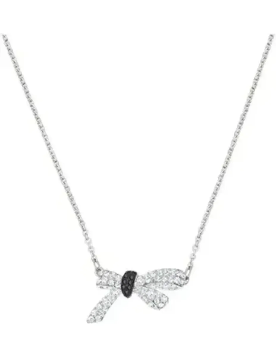 Collier Swarovski Mademoiselle - Nœud Rhodié