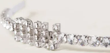 Serre-tête Miu Miu Cristaux Palladium — vue 3