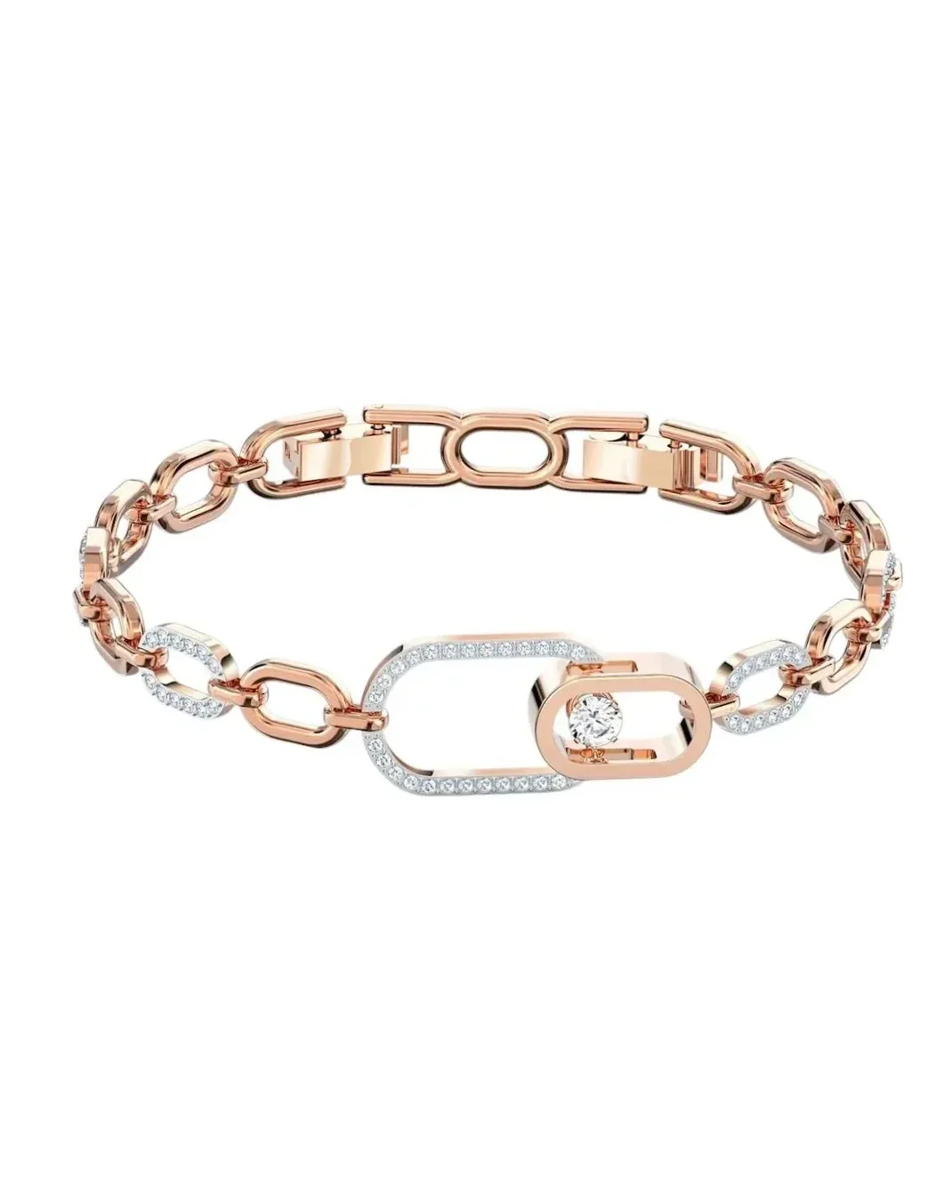 Bracelet Swarovski Sparkling Dance plaqué or rose cristaux blancs femme