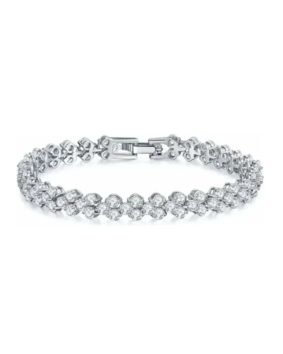 Bracelet Swarovski Tennis plaqué rhodium cristaux blancs femme