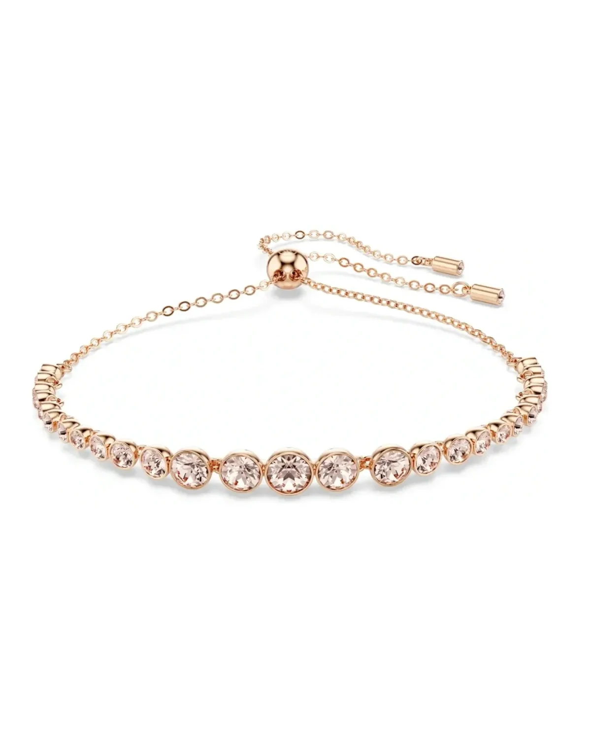 Bracelet Swarovski Emily cristaux ronds plaqué or rose femme