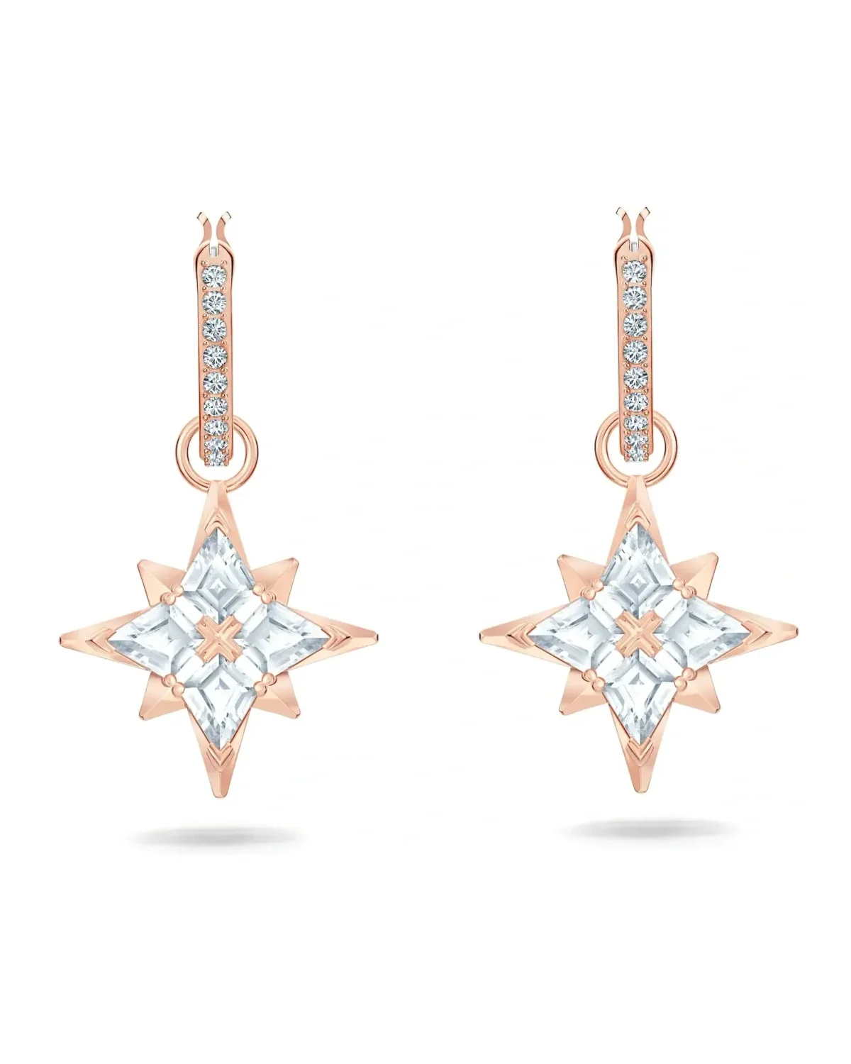 Boucles d'oreilles Swarovski Symbolic Star plaqué or rose cristaux blancs femme