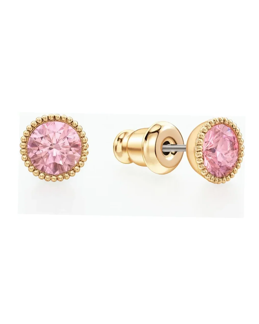 Boucles d'oreilles Swarovski Idyllia cristaux zirconium rose métal doré femme