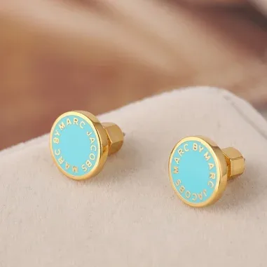 Boucles d'oreilles disque turquoise Marc by Marc Jacobs — vue 2