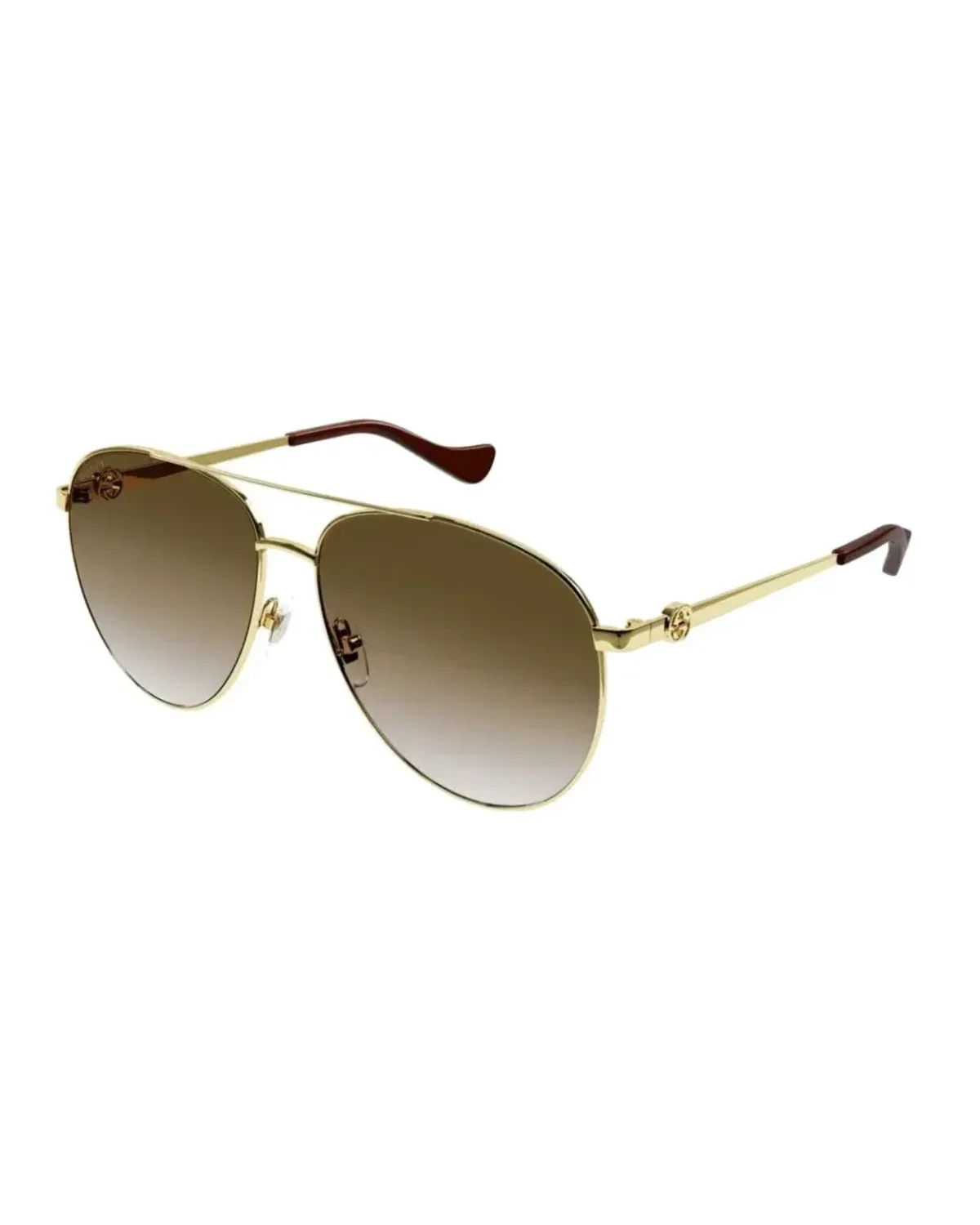 Lunettes de soleil Gucci GG1088S forme pilote métal bicolore
