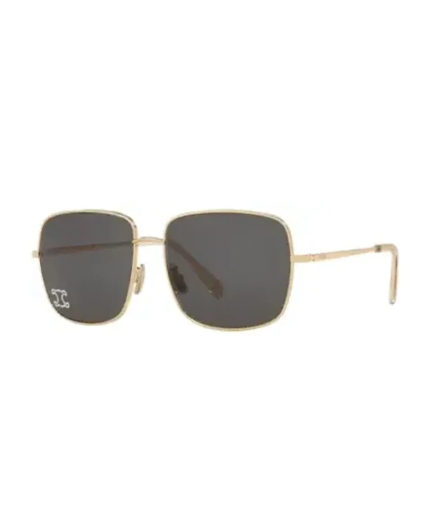 Lunettes de soleil Celine CL40284U carrée métal doré