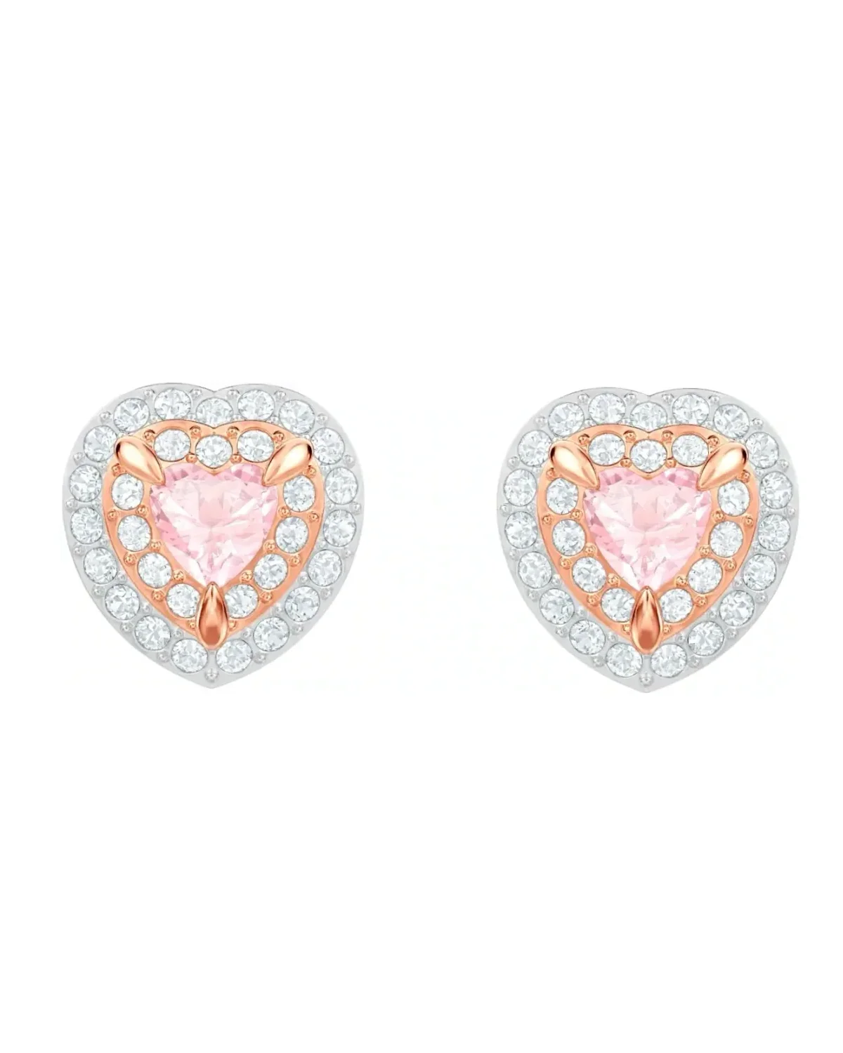 Boucles d'oreilles Swarovski One plaqué or rose cristaux blancs femme