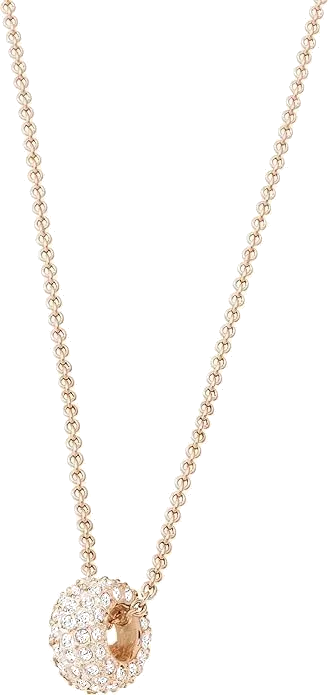 Collier Swarovski Stone Round plaqué or rose cristaux blancs — vue 2