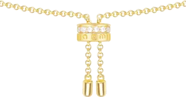 Collier APM Monaco Cercle Cristaux Plaqué Or Jaune Ajustable — vue 5
