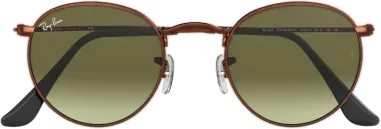Lunettes de soleil Ray-Ban Round Metal bronzées — vue 2