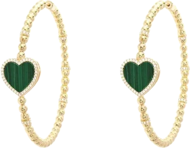 Créoles Cœur Malachite APM Monaco