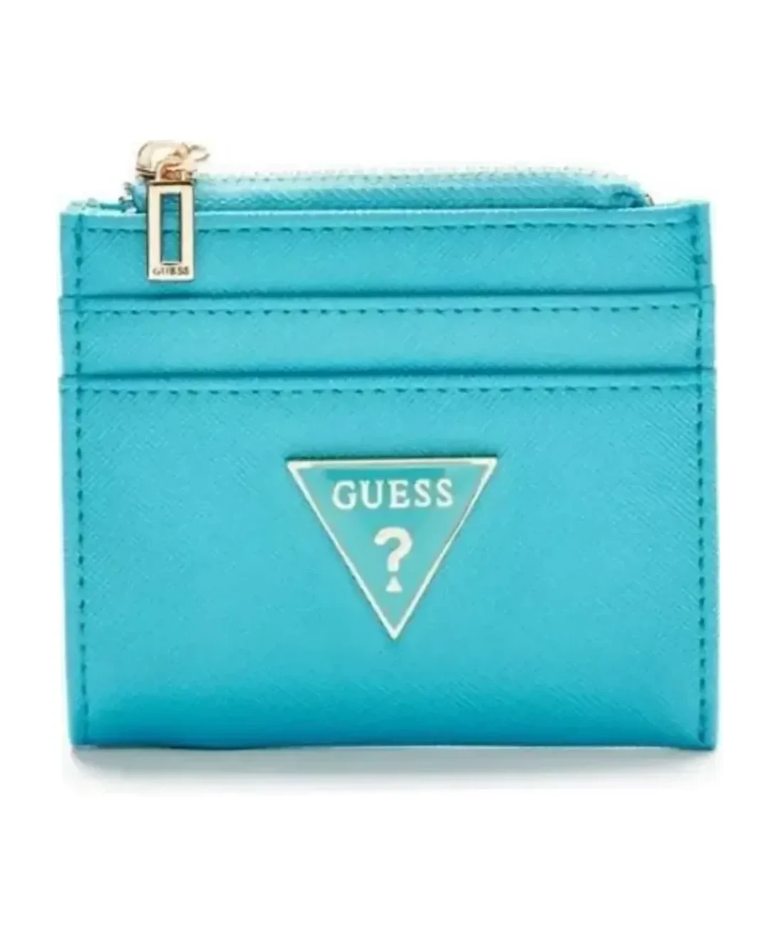 Portefeuille Guess imitation cuir turquoise femme