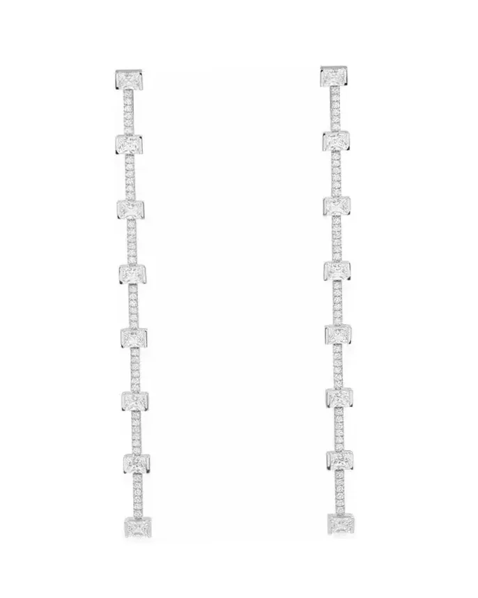 Boucles d'oreilles pendantes APM Monaco Festival argent 925 zirconium