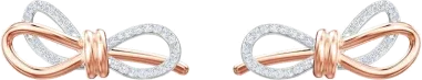 Boucles d'oreilles Swarovski Lifelong Bow - Or rose et cristaux blancs — vue 3