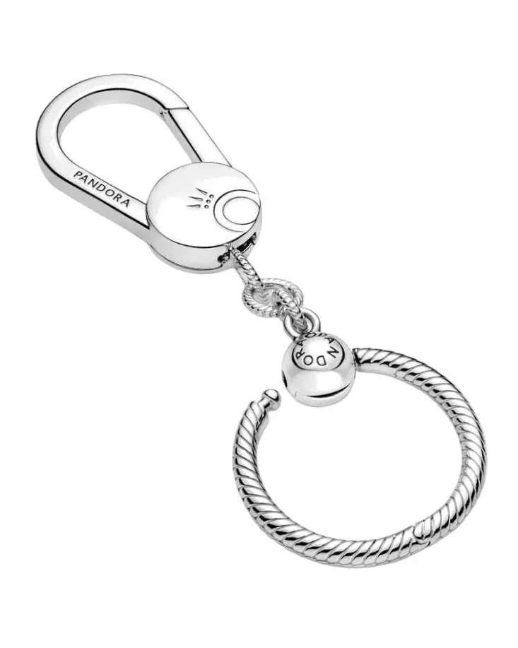 Petit Porte-Charms pour Sac Pandora Moments Cœur Argent 925 Femme