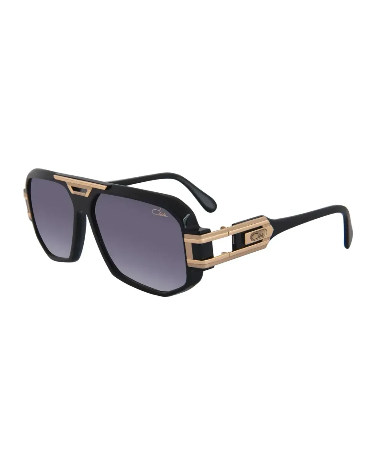 Lunettes de soleil Cazal 675 acétate noir et or rectangle