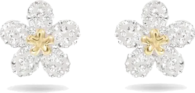 Boucles d'oreilles Tough Flower Swarovski - Cristaux blancs rhodiées