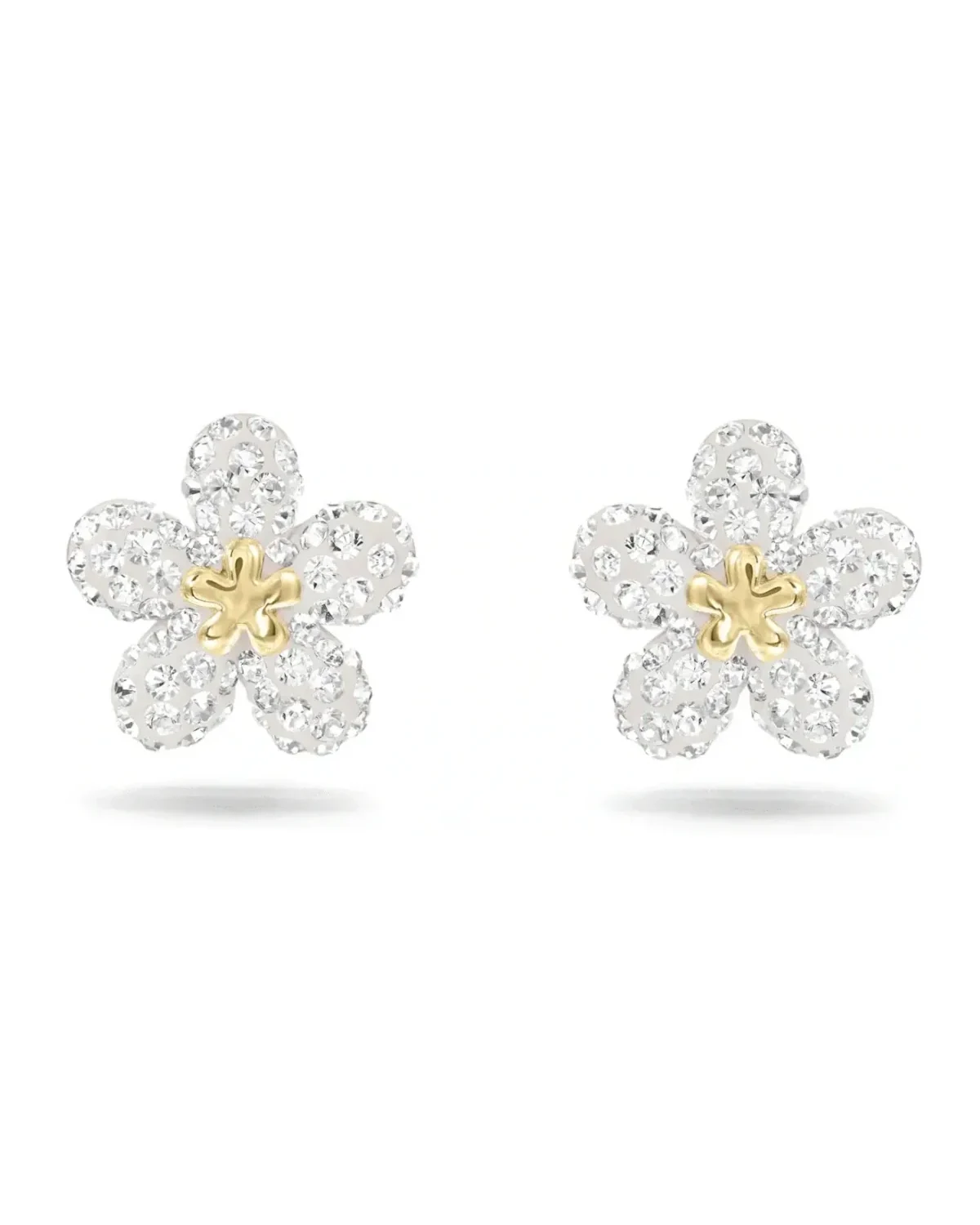 Boucles d'oreilles Swarovski Tough Flower plaqué rhodium cristaux blancs femme