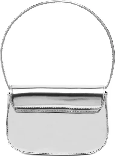 Sac à main Diesel 1DR en cuir gris miroir — vue 3