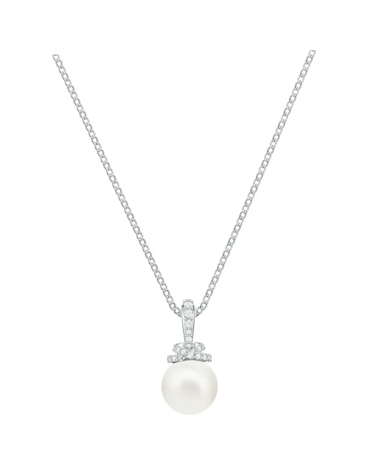Collier Swarovski Originally plaqué rhodium perle blanche zirconium femme