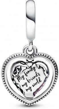 Charm Pendant Globe Rotatif Cordiforme Multicolore — vue 2