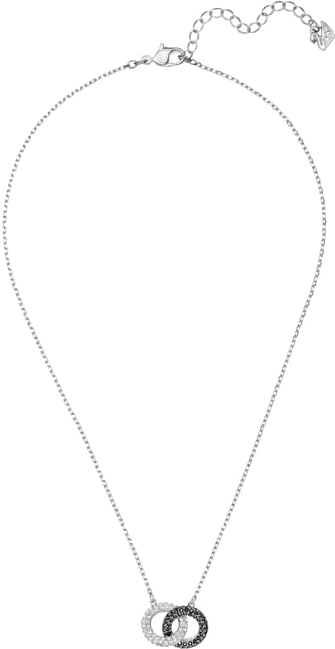 Collier Swarovski Stone - Cristaux Blancs et Noirs — vue 2