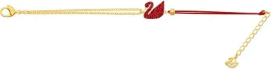 Bracelet Iconic Swan Plaqué Or et Cristaux Rouges — vue 3