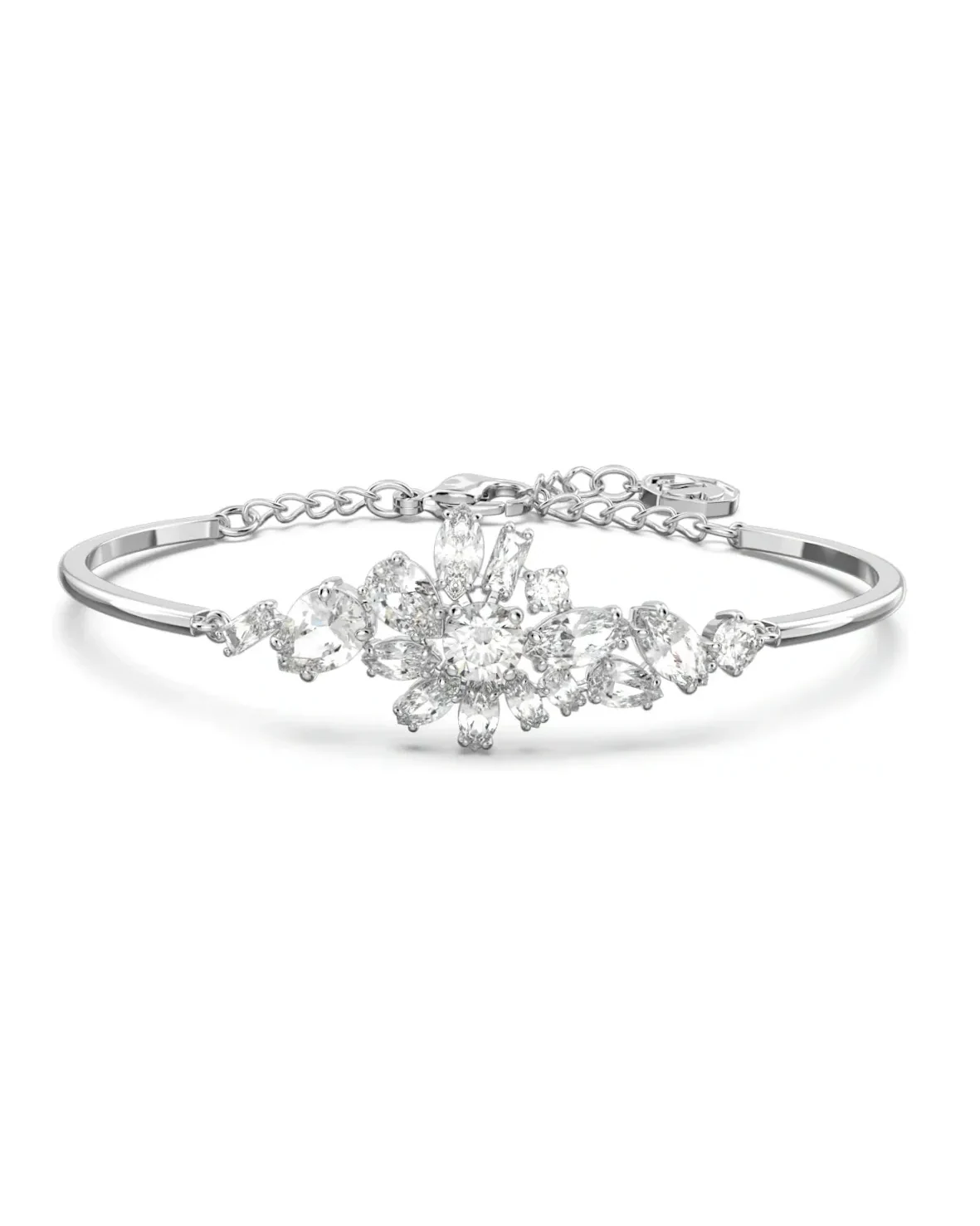 Bracelet jonc Swarovski Gema métal rhodié femme