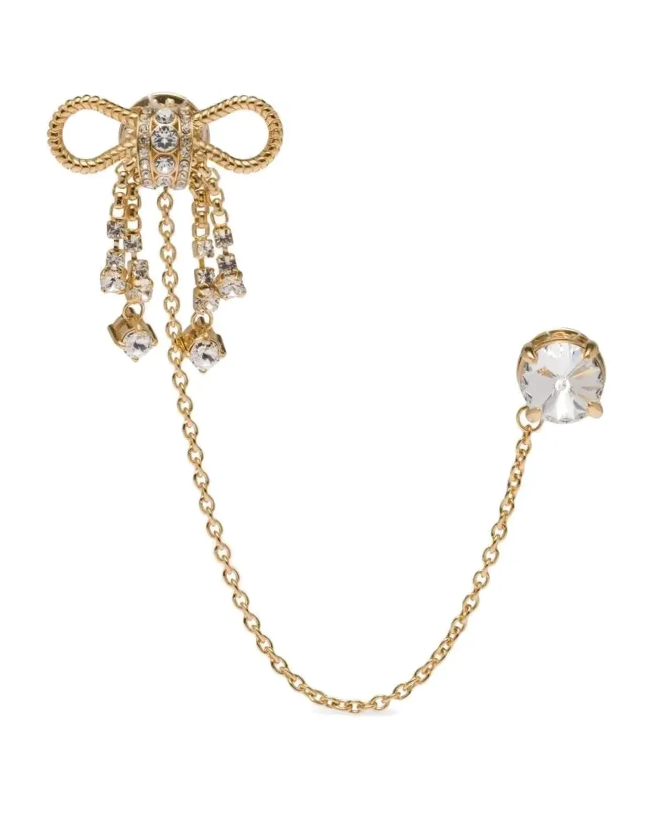 Broche Miu Miu cristal zirconium plaqué or femme