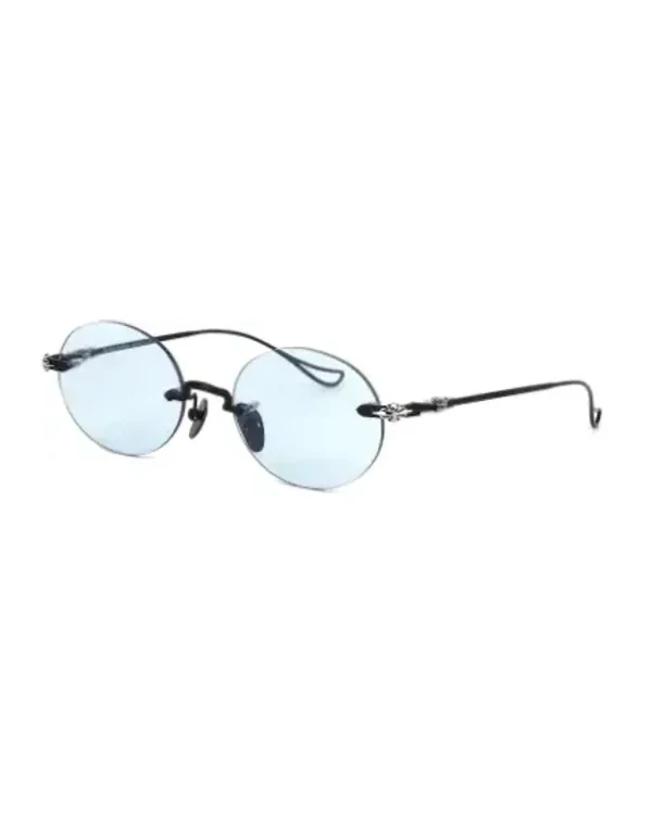 Lunettes de soleil Chrome Hearts Sinnergasm B monture ovale métal argenté