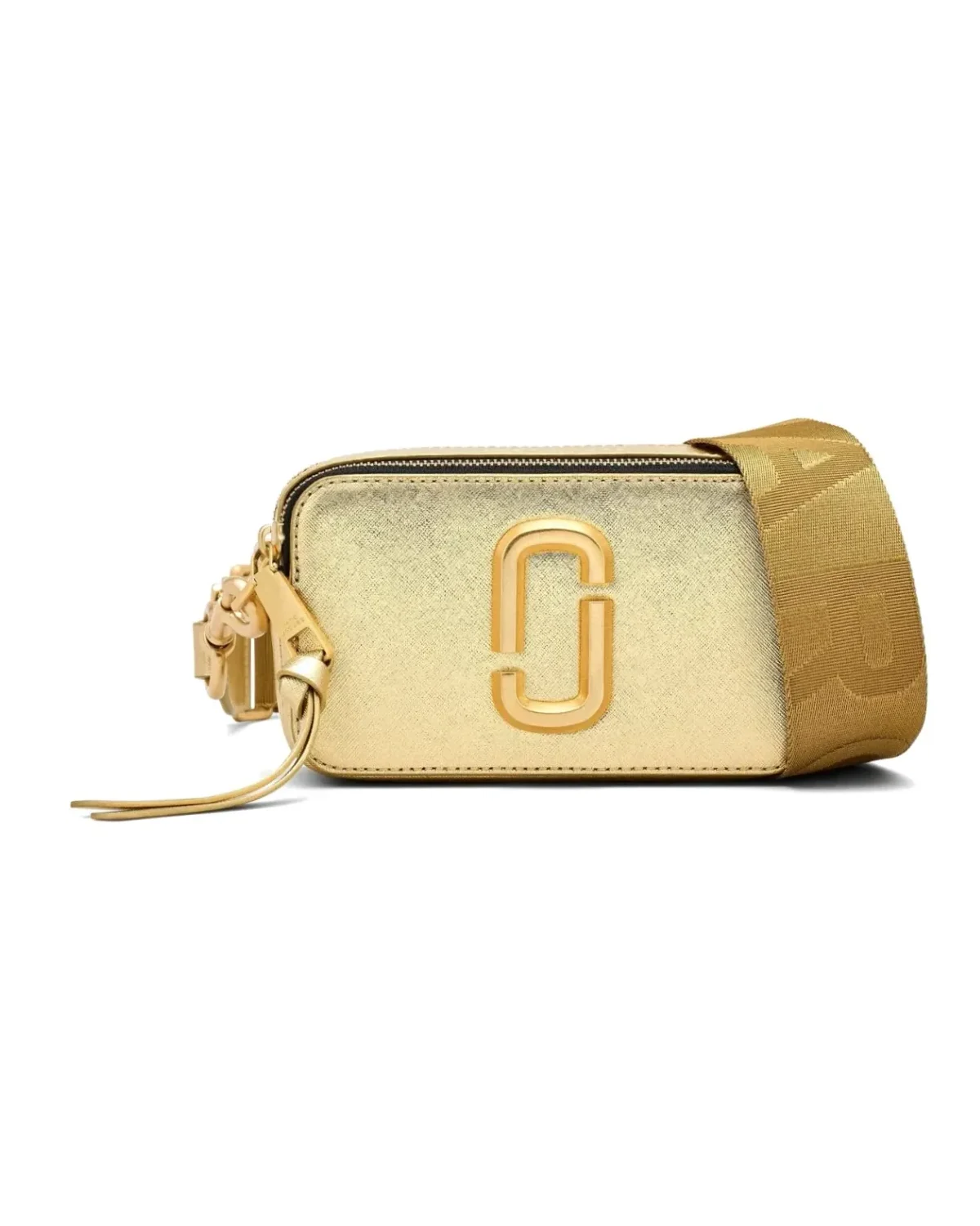 Sac à main bandoulière Marc Jacobs The Snapshot cuir métallisé or femme