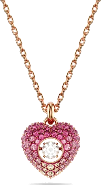 Collier Idyllia Cœur Swarovski or rose
