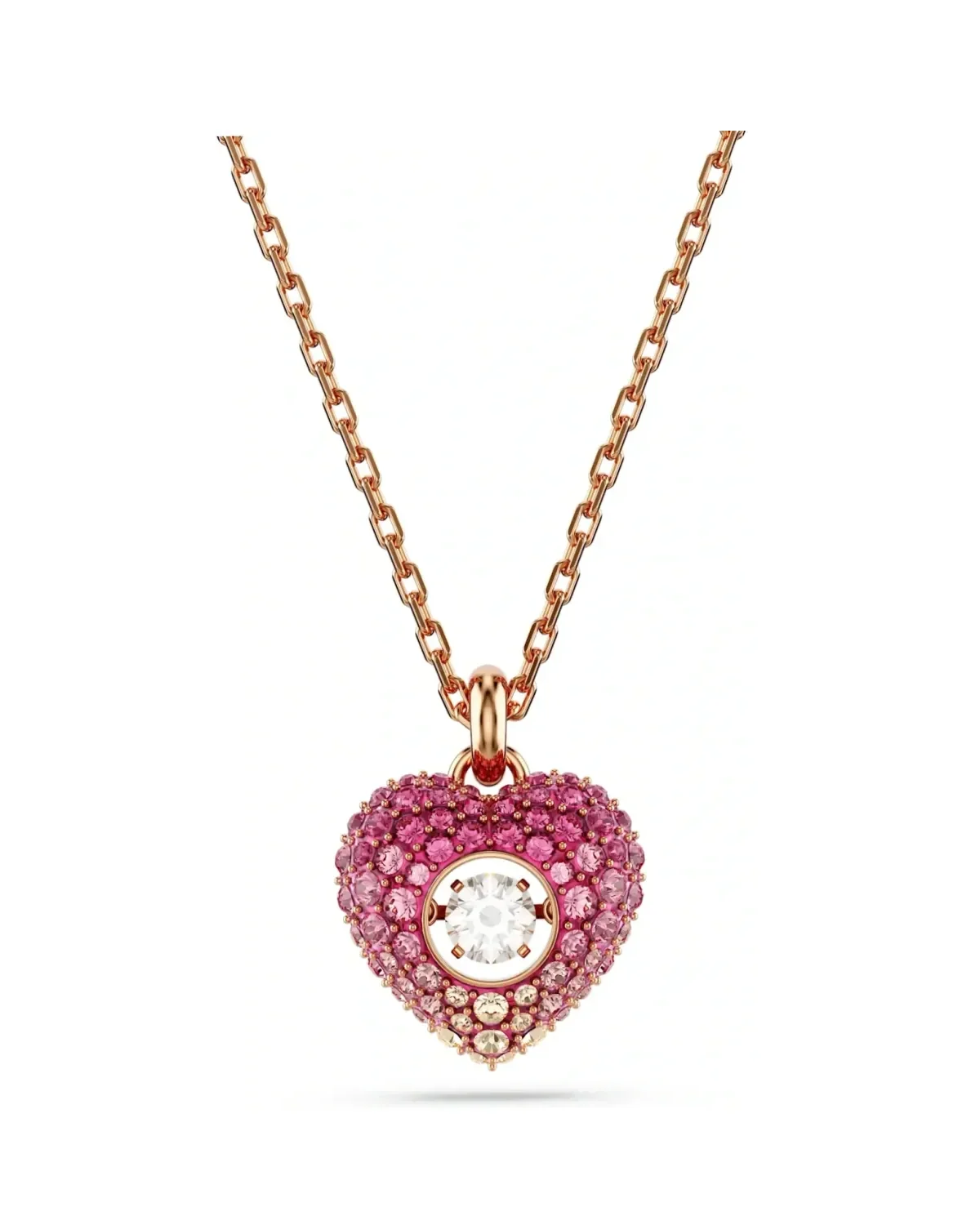 Collier Swarovski Idyllia plaqué or rose cœur cristaux femme
