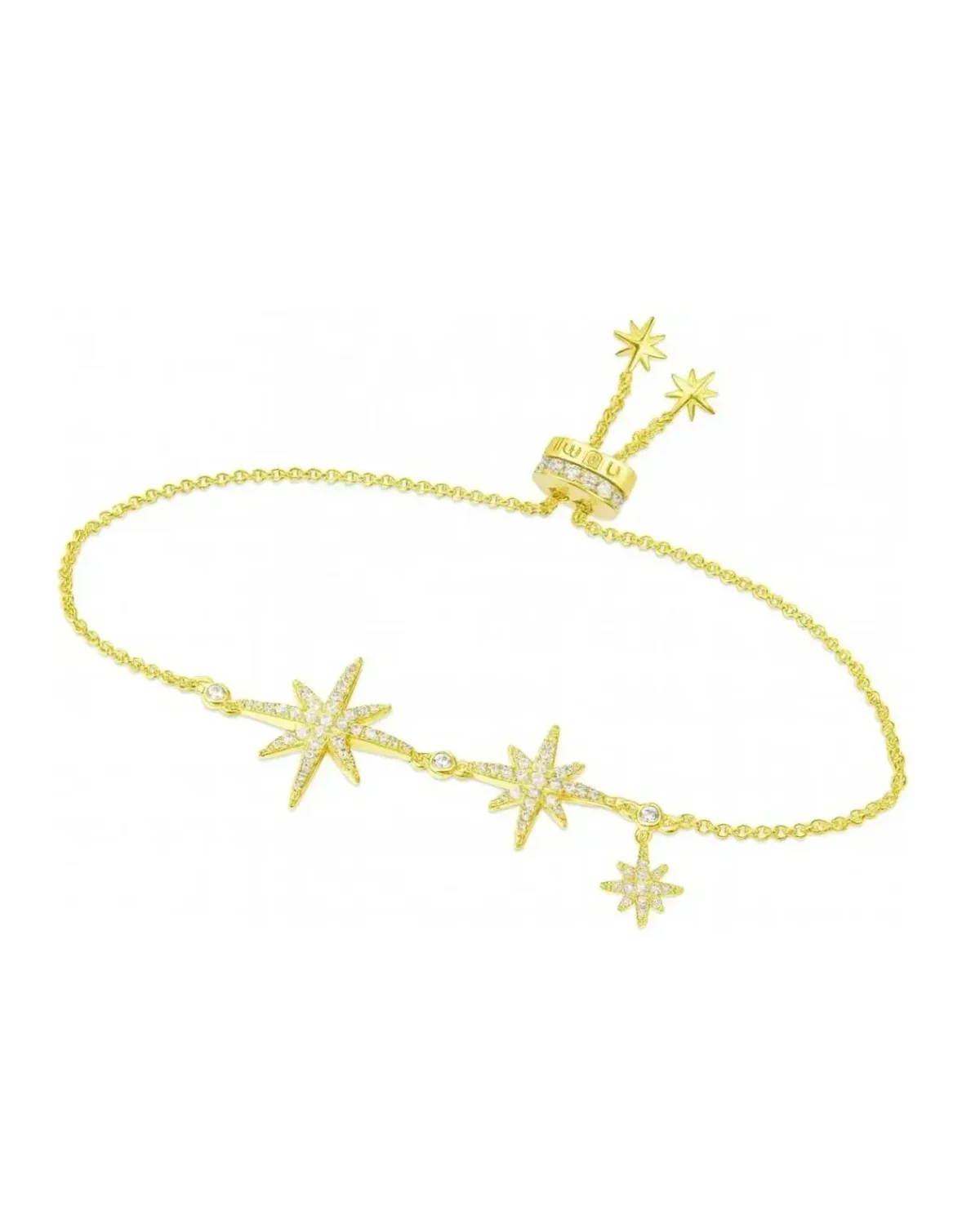 Bracelet APM Monaco ajustable zirconium placage or jaune femme