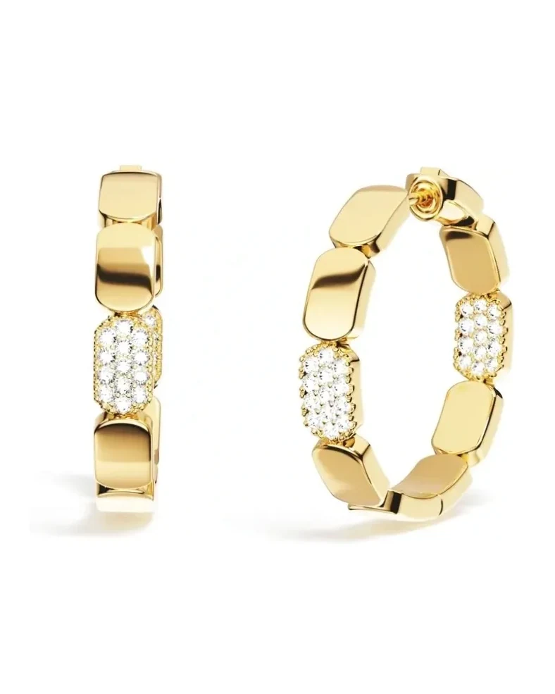 Boucles d'oreilles mini créoles APM Monaco Yacht Club plaqué or jaune zirconium
