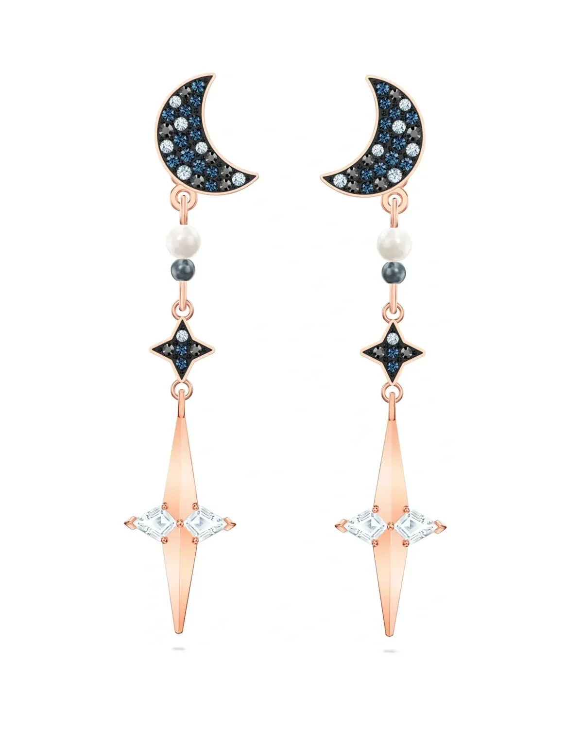 Boucles d'oreilles Swarovski Symbolic plaqué or rose cristaux zirconium femme